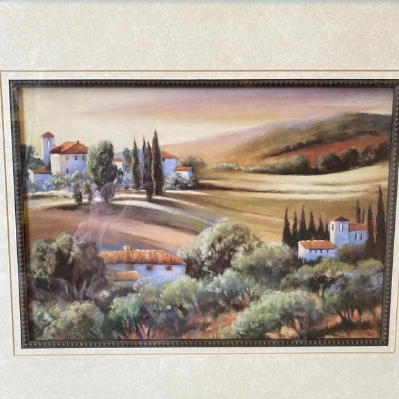 Art Fram Landscape Carol Jessen "Afternoon Light In Tuscany" Canvas Litho 38"W - Picture 3 of 8